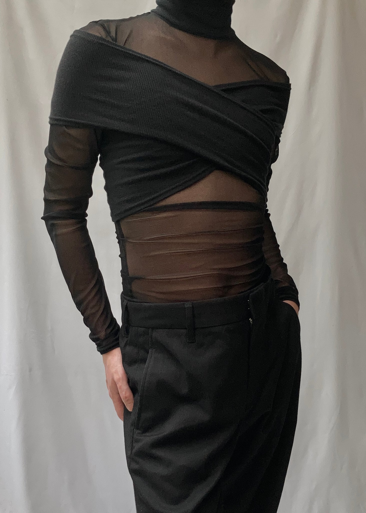 Gathered Turtleneck Top